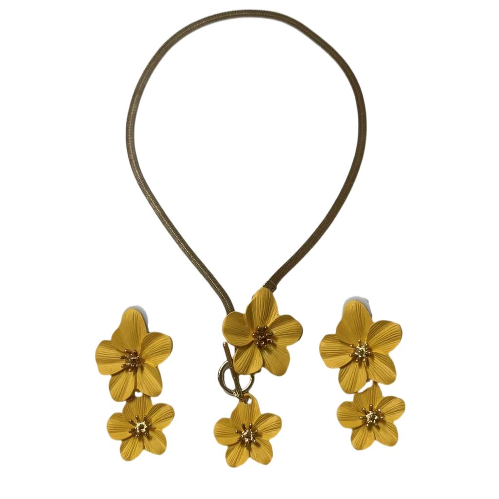 Elegant Floral Jewelry Set For Women Elegant Spring Summer Vacation Beach Essentials Alloy Lightweight Design