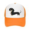 Playful Long Body Dachshund Illustra Mesh Baseball Cap Casual Hat Outdoor  For Womens Unisex FeUnisex