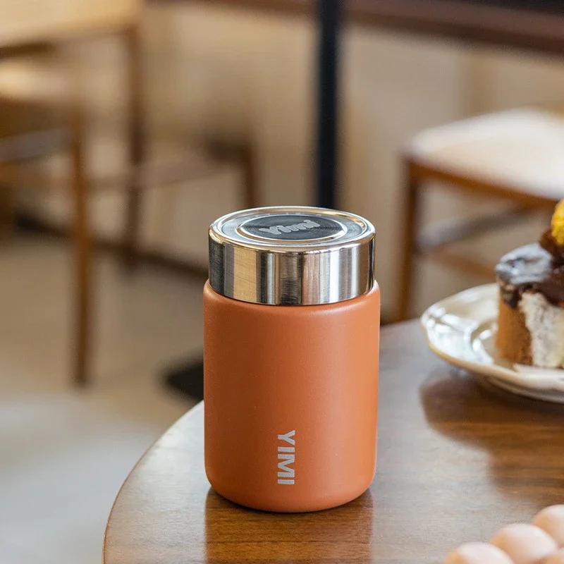 

Mini Vacuum Insulated Thermos Coffee Cup, 316 Stainless Steel 230ml Leak-Proof Water Bottle for Travel, Camping, Office помаранчевий