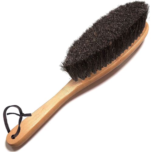 Basic Standard [.co.jp Exclusive] Anti-Static Wooden Clothes Brush with Natural Horsehair Bristles, 30cm, with String (For Removing Pollen and Dust fr