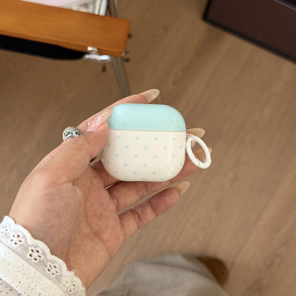 Ins Korean Light Cyan Polka Dot for AirPods 1 Earphone Cover New AirPods Pro1 Protective Cover 1st Generation