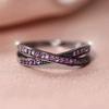 Cross-band diamond ring, shining exquisite, suitable for Independence Day, daily wear, fashionable and versatile