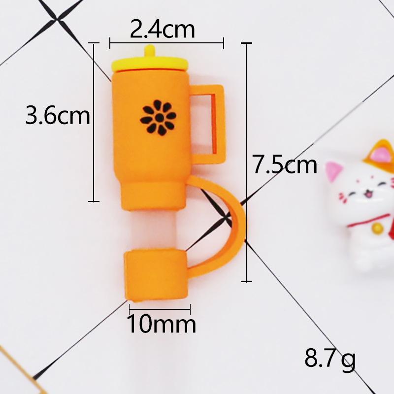 10Mm 0.4In Halloween Straw Cover Cap Silicone Straw Topper For Cup Kawaii 3D Reusable Straw Halloween Party Gift Decor
