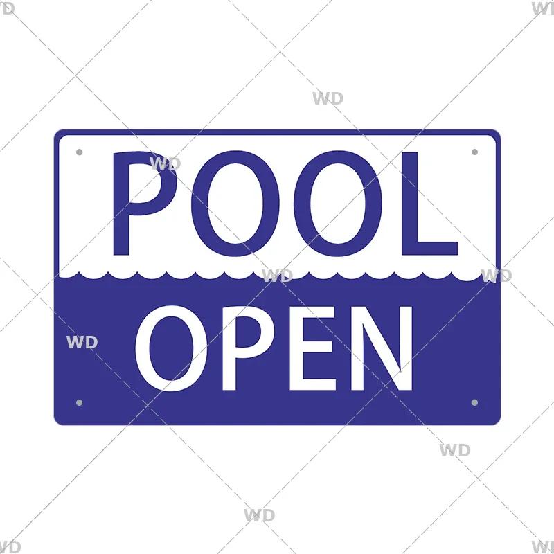 Tin Sign Pool Funny Rules Vintage Plaque Welcome Warning No Swimming Instruction Metal Sign For Home Pool Store Club Wall Decor