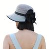 Women'S Summer Straw Sun Hat Breathable French Style Bowknot Straw Hats For Outdoor Sports Hiking Travel