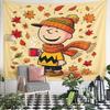 Charlie Brown Autumn Peanuts Cartoon Tapestry Wall Hanging Retro Fall Home Decor for Living Room Bedroom Gift