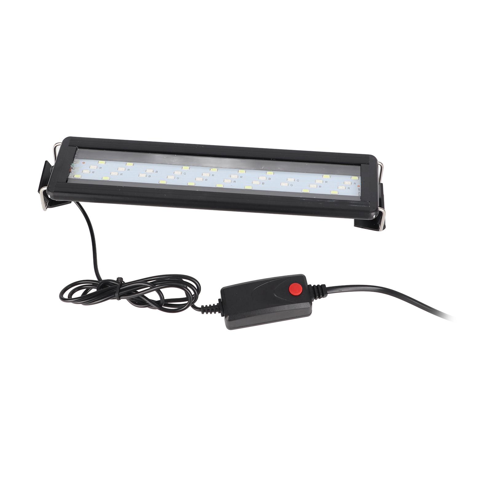 LED Aquarium Light Color Changing 3 Levels   4 Rows Fish   Light with Extendable Brackets Black