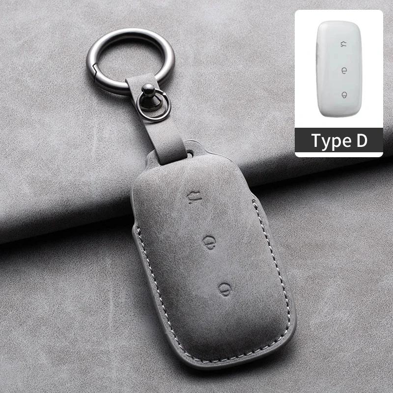 

Leather Car Remote Key Case Cover for Geely Galaxy L7 2023 L6 MAX 1.5T Plus AIR PRO Protector Auto Key Fob Shell Keychain