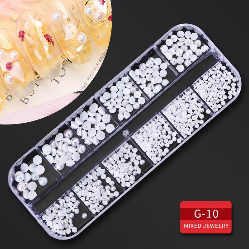 60 Nail Art Accessories: Rhinestones, Pearls, Rivets & Alloy Designs