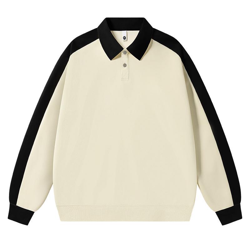 

Мужские весенне-осенние свободные винтажные трикотажные футболки с длинным рукавом в стиле хип-хоп, поло для мужчин, повседневные топы, блузки, одежда для пар 3XL жёлтый