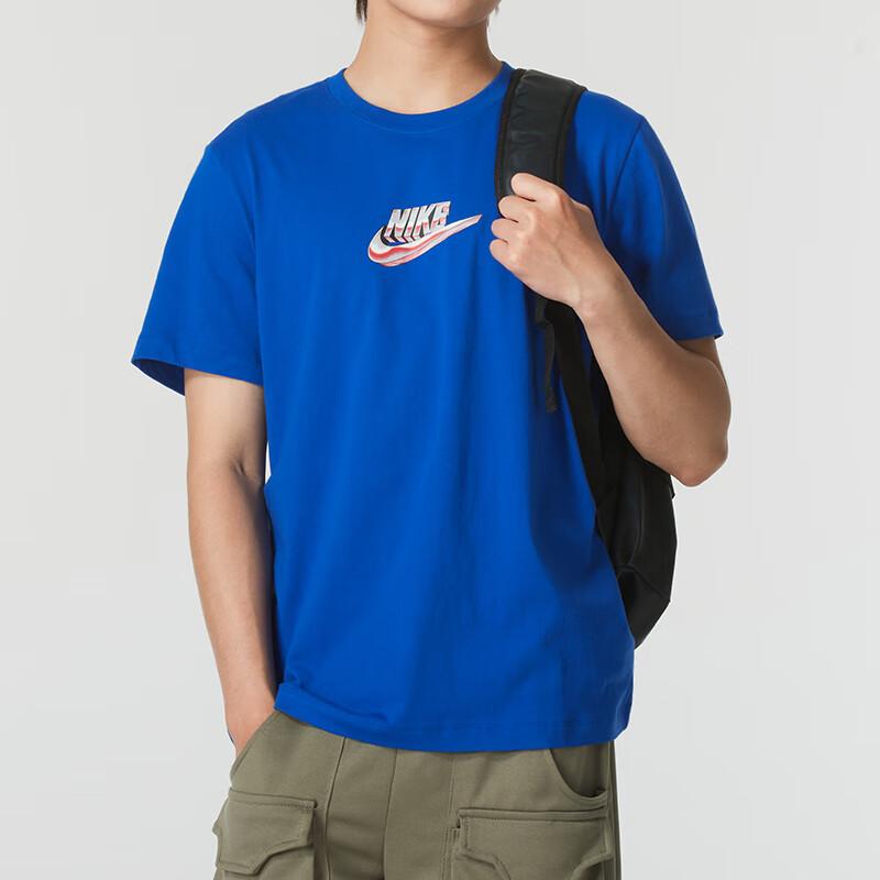 Nike T Shirts Men's Blue Crew Neck Moderate FZ5398-480