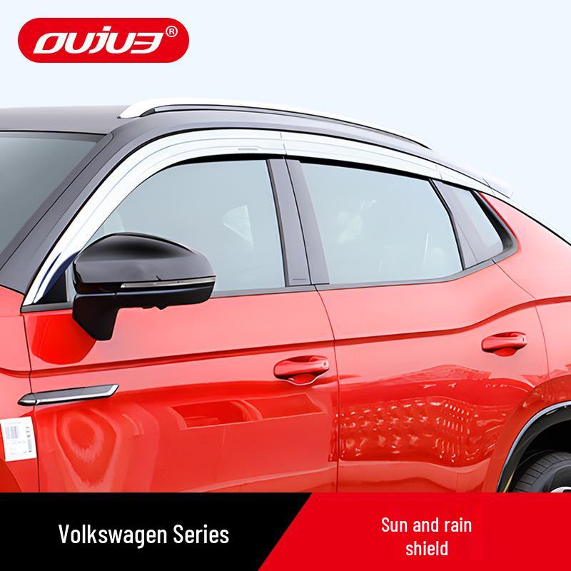 Volkswagen Tayron X T-Roc T-Cross Electroplated Rain Visors - Car Window Eyebrow Decorative Strips for Exterior Modification