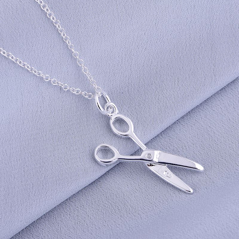 925 Sterling Sølv Halskjede ,925 Sølv Anheng Motesmykker ,Saks Søt Skinnende /Gexaowea Hwfaqnma Lq -P102