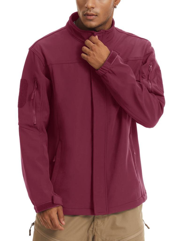 Outerwear Cold Weather Jacket Thick Mountain Parka Loose Work Wear Warm Outdoor Casual Survival Game Wine Red L [TACVASEN] Men's