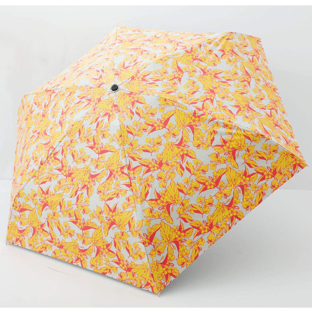 The smallest micro parasol with a floral UV and suitable for both sunny and rainy world's 5-fold pattern, 99.99% protection, days. Off-white.