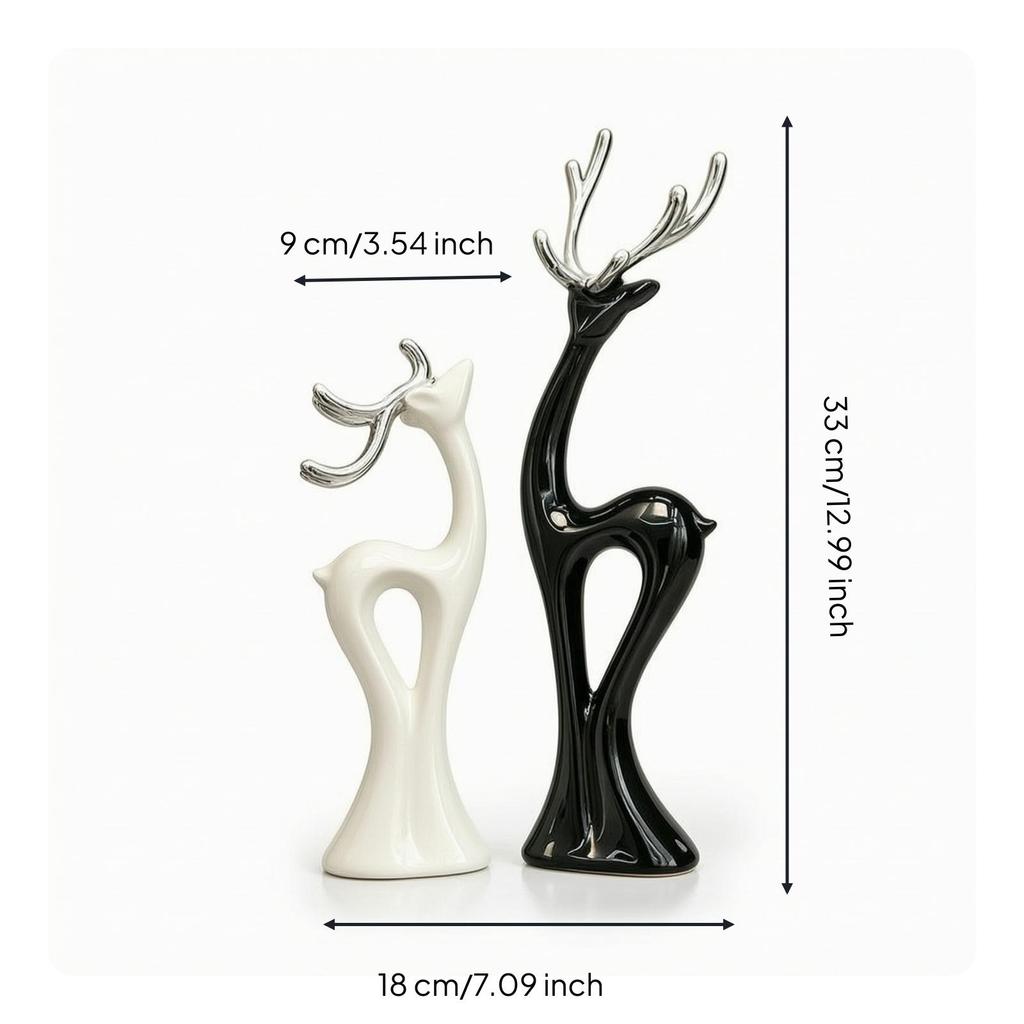 Ceramic Deer Figurines Minimalist Figurine Modern Decorative Figure for