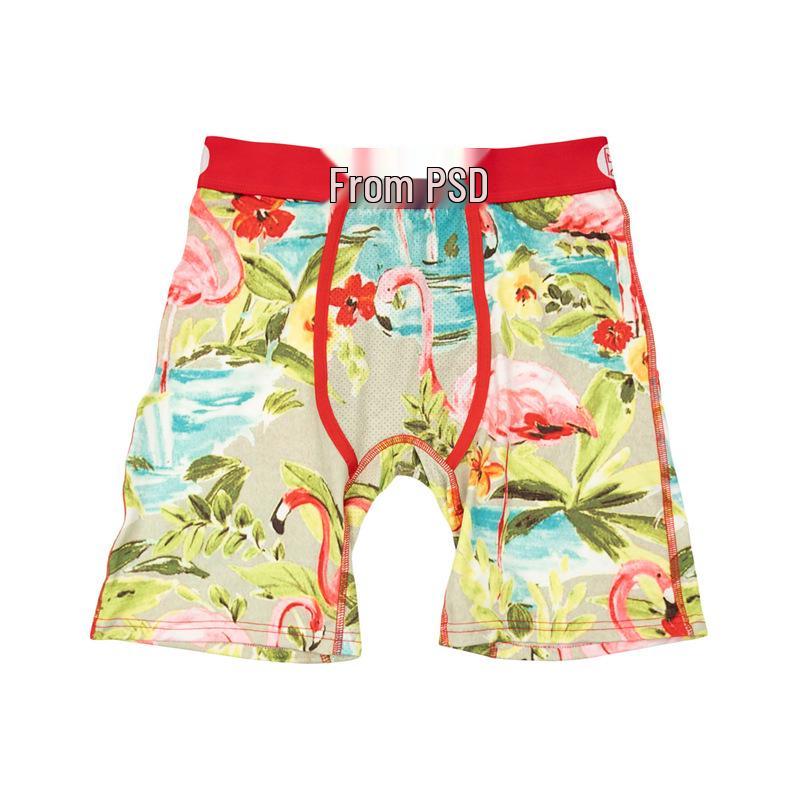 PSD Boxer Briefs Estampados Cómodos de Secado Rápido para Hombre de Línea Larga de Tiro Medio