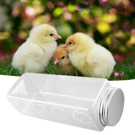 Hühnerfutterspender Flaschendeckel Design Transparent Großes Fassungsvermögen Kunststoff Geflügel Getreide Wasser