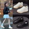 Leather thick-soled heightening little white shoes women's round head sports shoes new autumn versatile casual board shoes