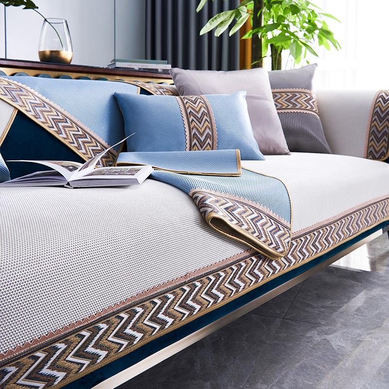 Summer Summer Summer Mat Non-Slip Cushion Nordic Simple Ice Silk Cool Pad Sofa Cover Slipcover