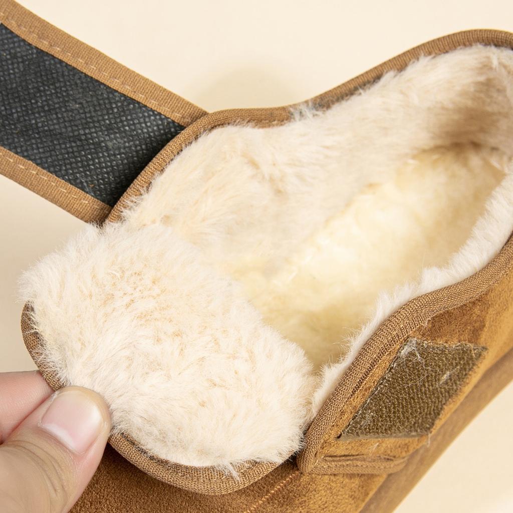 Winter new velvet thickened cotton shoes women's warm and comfortable Boken shoes Velcro cold-proof and wear-resistant cotton shoes