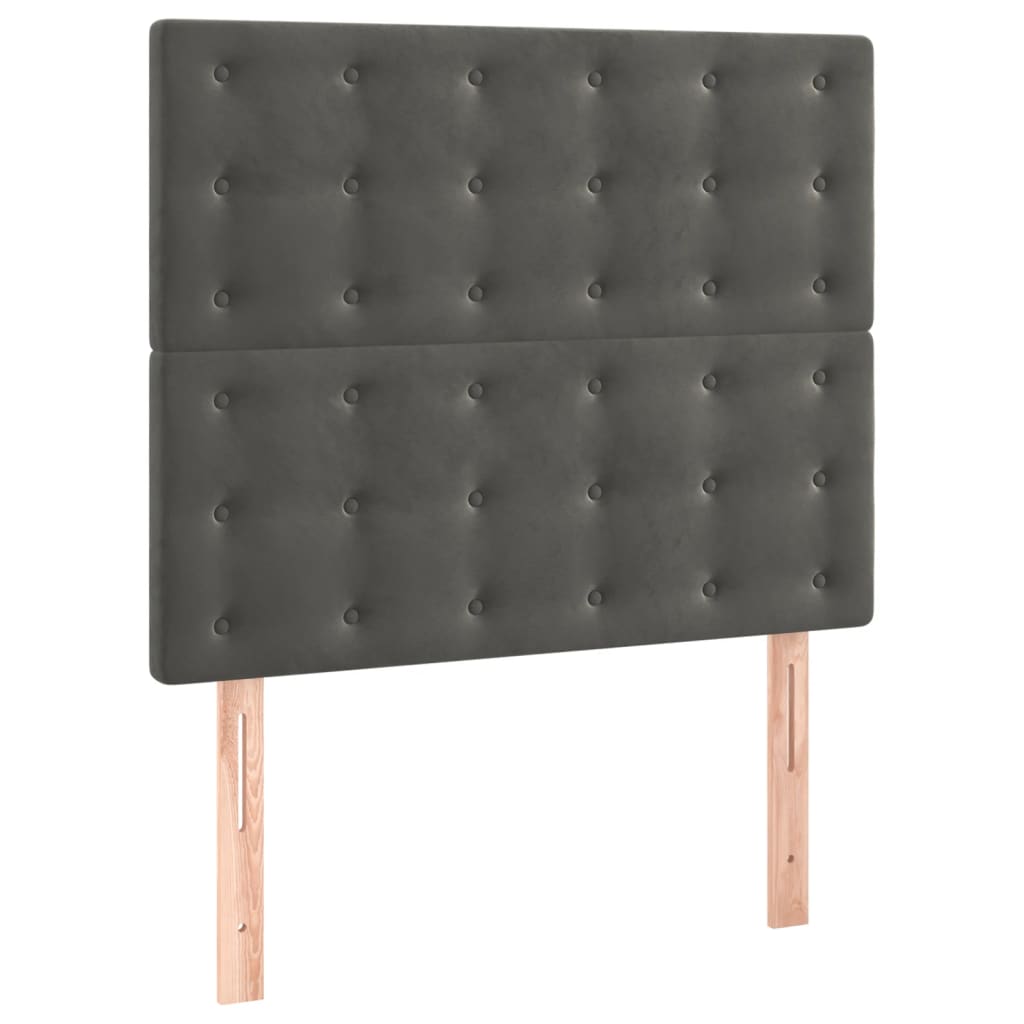 Vidaxl Bed Headboards, 2 Pcs, Dark Gray, 100X5X78/88Cm, Velvety