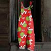 Women's Casual Loose Jumpsuit Christmas Print Wide Leg Jumpsuit Sleeveless With Pockets