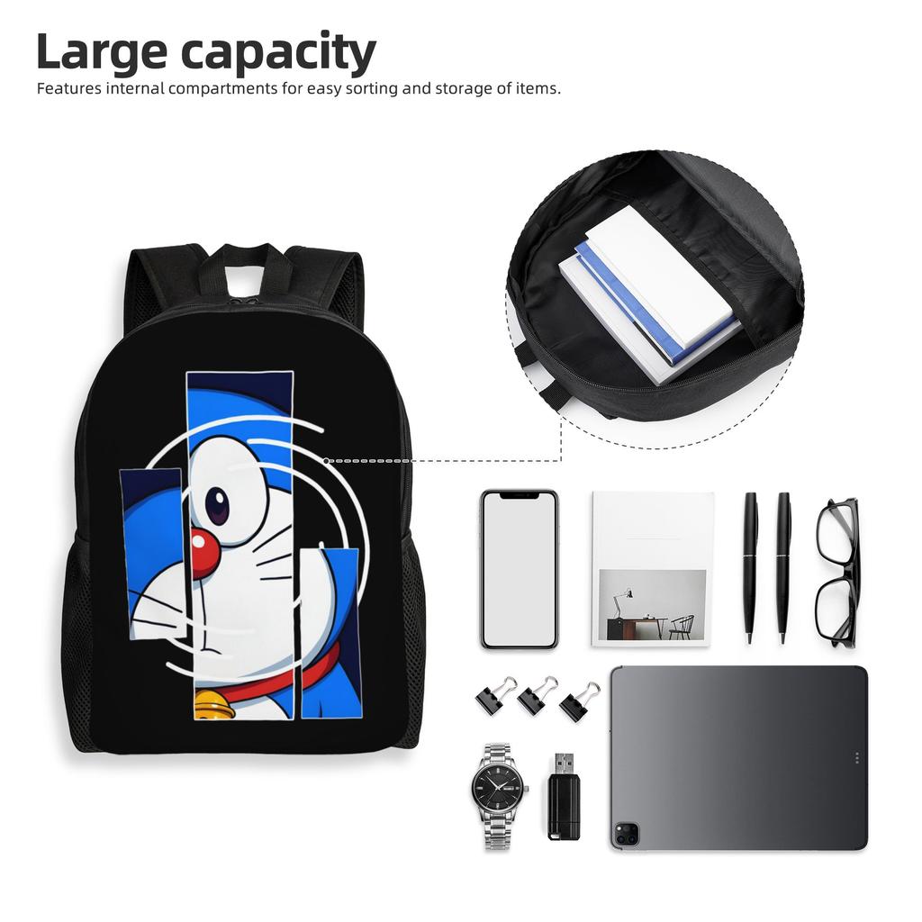 D-Doraemones Backpack for Women Men Waterproof School College Manga Bag Printing Bookbags