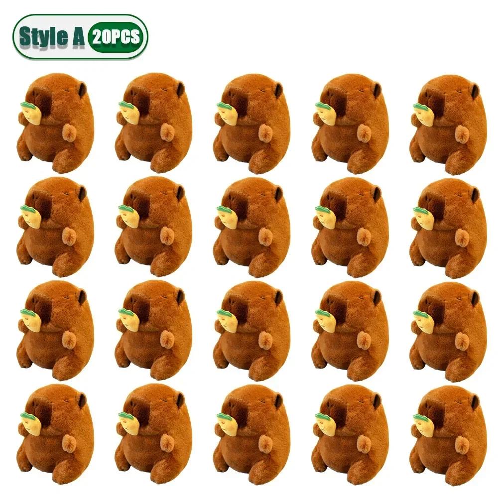 1-20PCS Cute Cartoon Capybara Pendant  Pull-out Fruit Kapybara Plush Keychain Cute Plush Doll Bag Hanging Ornament  Gift Pendant