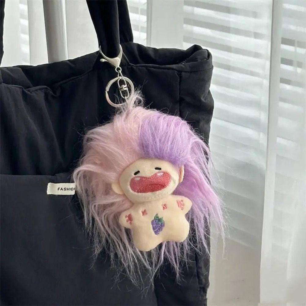 Soft Missing Teeth Doll Plush DIY Hairstyle Plush Doll Toothless Doll Key Chain  Birthday Present
