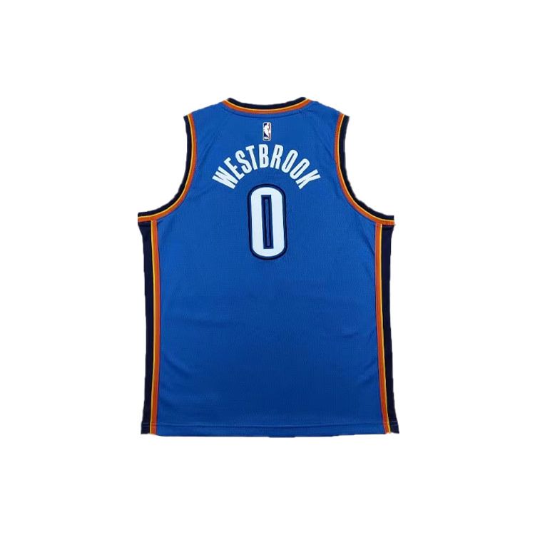 Nike Swingman Letter And Number Print Sports Basketball Jersey Kids Tops Blue 9Z2B7BZ2P-WESTBROOK