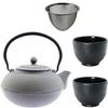 KETTLE 1.5 L CAST IRON TEAPOT STRAINER TEA INFuser SET + 2x CUPS