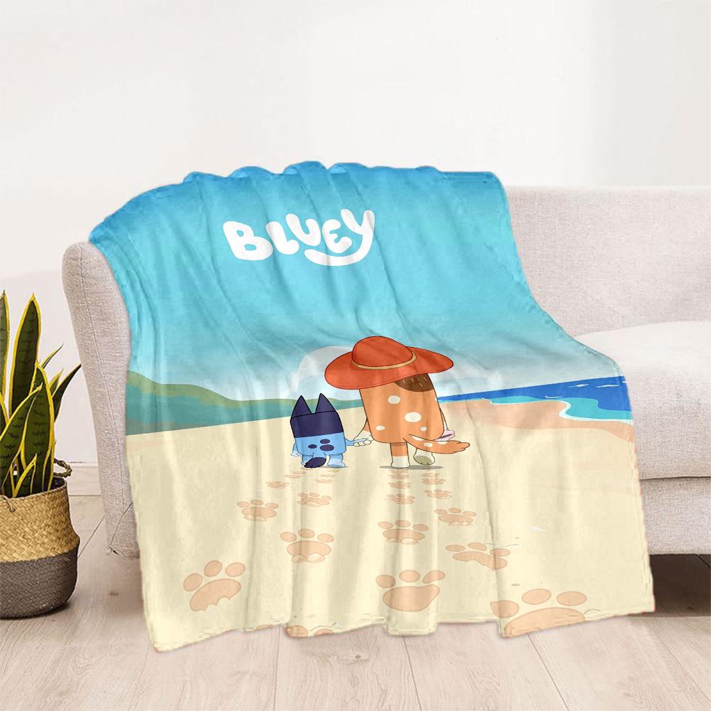 Bluey Bingo's Beach Day Blanket Soft Warm Cozy Great for Sofa Seaside Couch Four Seasons Multipurpose Playful Design