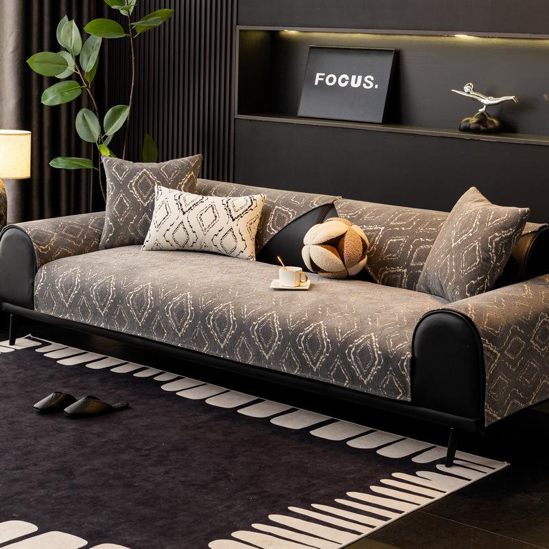 Retro Wind Chenille Sofa Cushion Four Seasons Universal Non-Slip Sofa Cover  New Straight Row Seat Cushion Cover