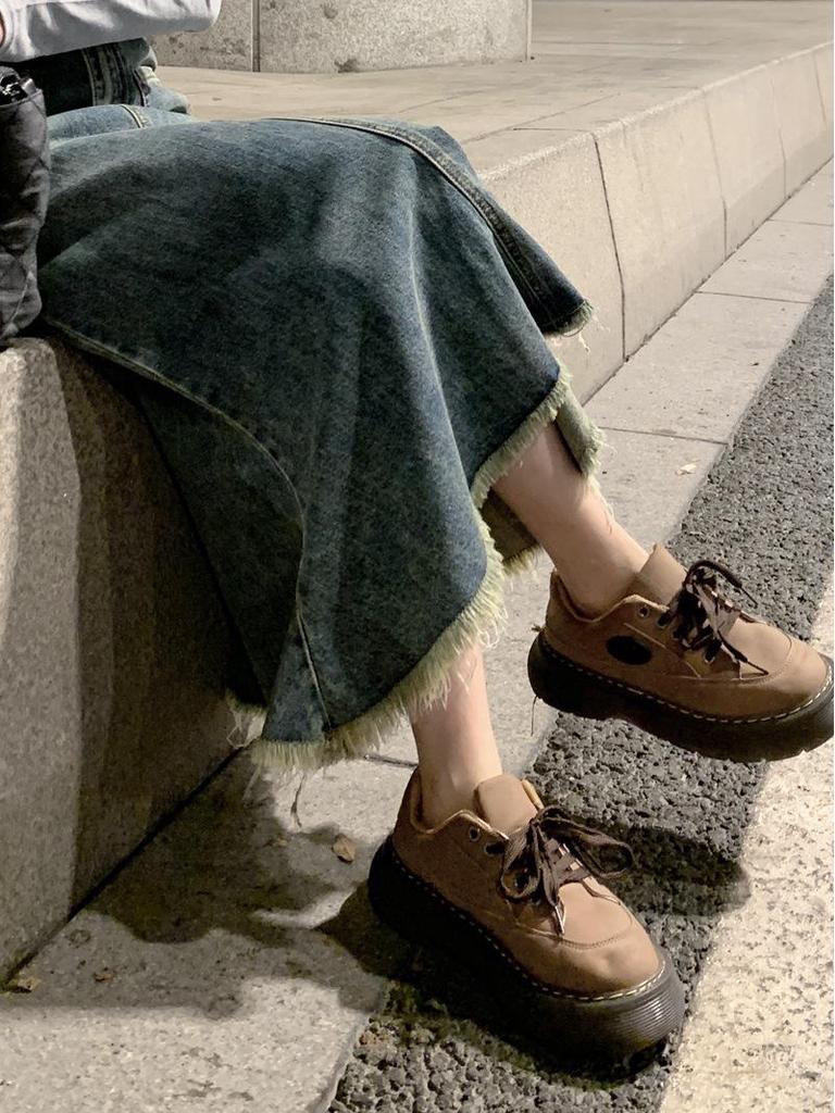 Women's High-Waisted A-Line Mermaid Skirt with Frayed Hem - New Korean Summer Style