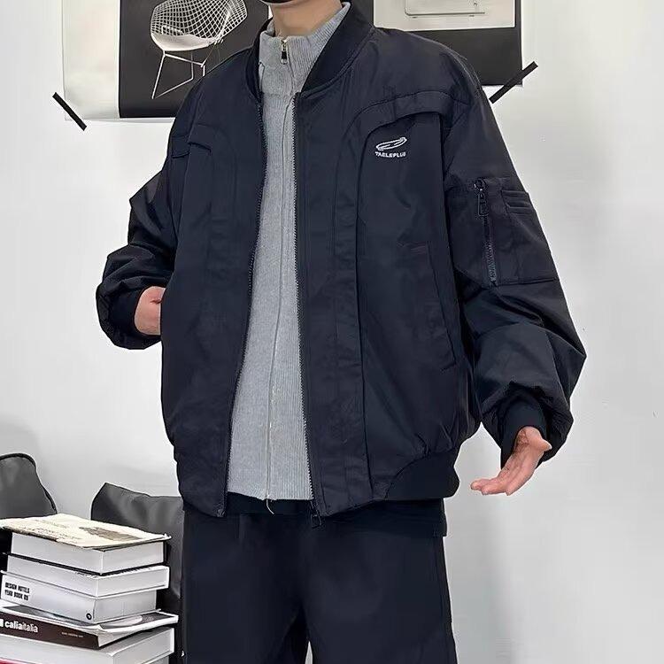 Men's Korean Style Bomber Jacket - Autumn/Winter American Street Fashion, Loose Casual Coat