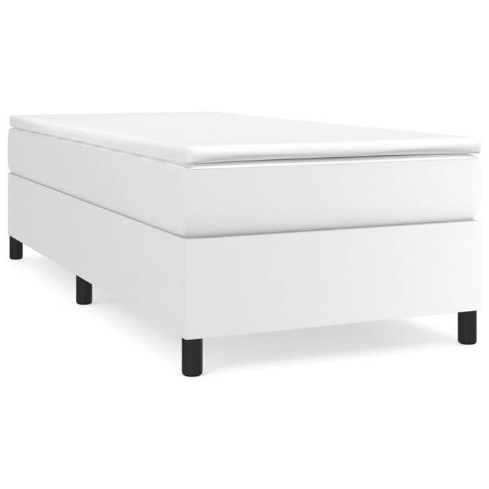 Maison Exclusive - Sommier à lattes de lit avec matelas Blanc 80x200 cm Similicuir