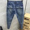 Men's Spring and Autumn Design Streetwear Denim Jeans Casual Slim Fit Stretch Punk Pants