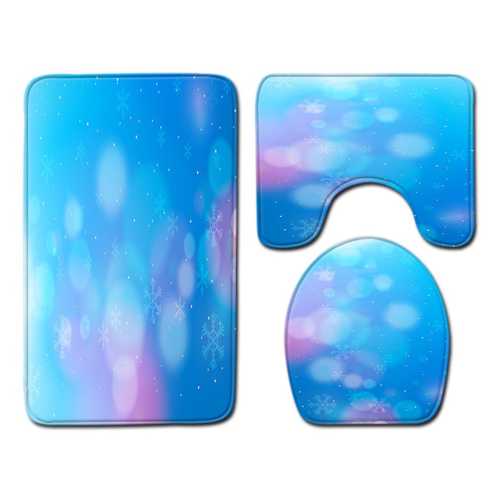 Gradual Change Pattern Toilet Floor Mat Three-Piece Bathroom Three-Piece Carpet Door Mat