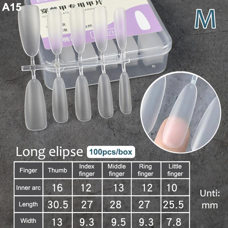 100Pcs/Box Fake Nail Tips Full Cover Coffin Press On Nail Extension Clear Soft Gel Tips False Nail Design Manicure Tools