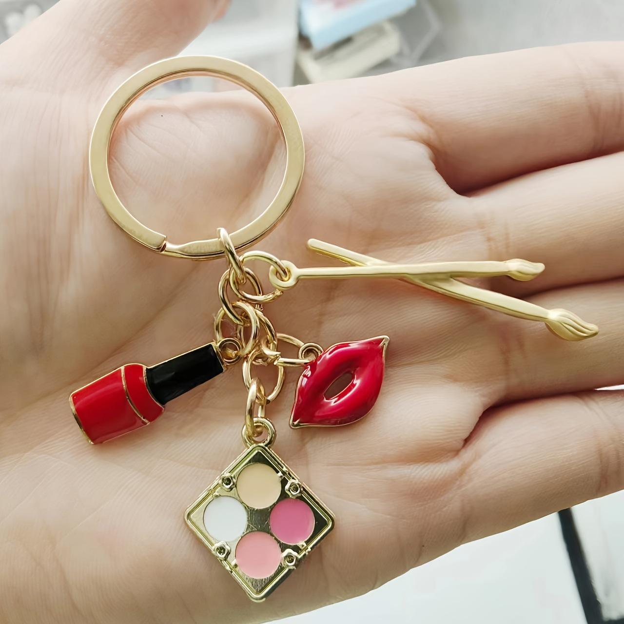 

Cross-border Fashion Alloy Nail Polish Makeup Keychain Pendant золотий