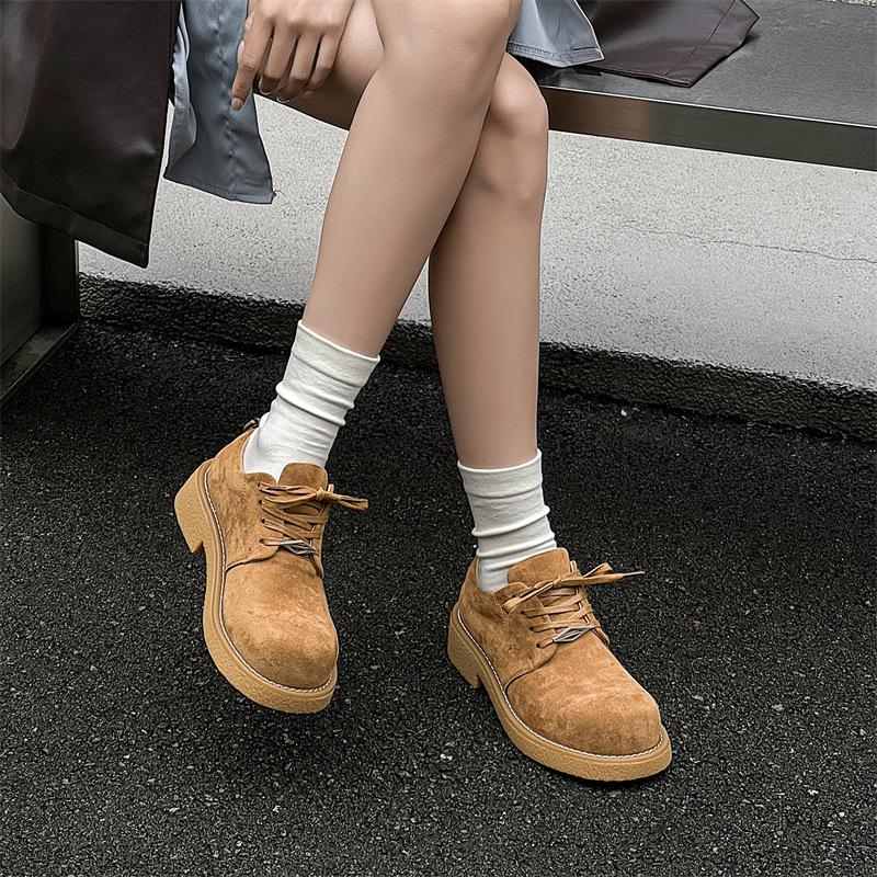 Paris Mickey Derby Shoes Couple Versatile Casual Leather Shoes Platform This Low Top Rhubarb Boots Men 14433-JX