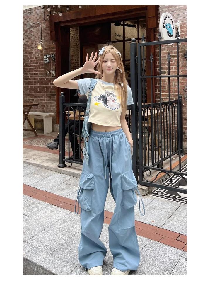 2024 American Retro High-Waist Women's Wide-Leg Workwear Pants