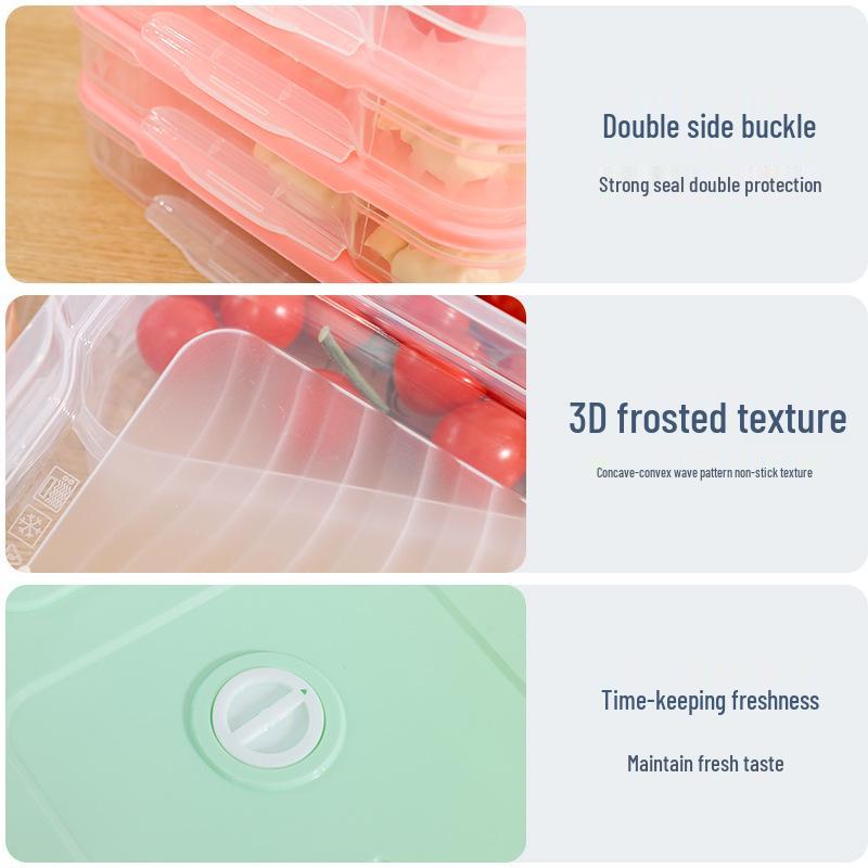 Multi-Layer Fresh-Keeping Dumpling & Wonton Freezing Box for Kitchen