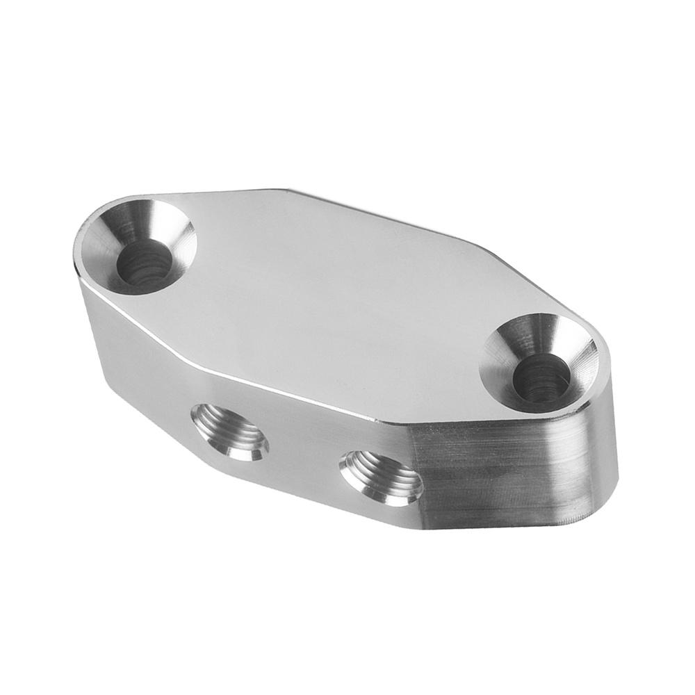 1 Set of Aluminum Alloy Oil Feed Line Adapter Plate 1/8" NPT Ports 551533 For LS