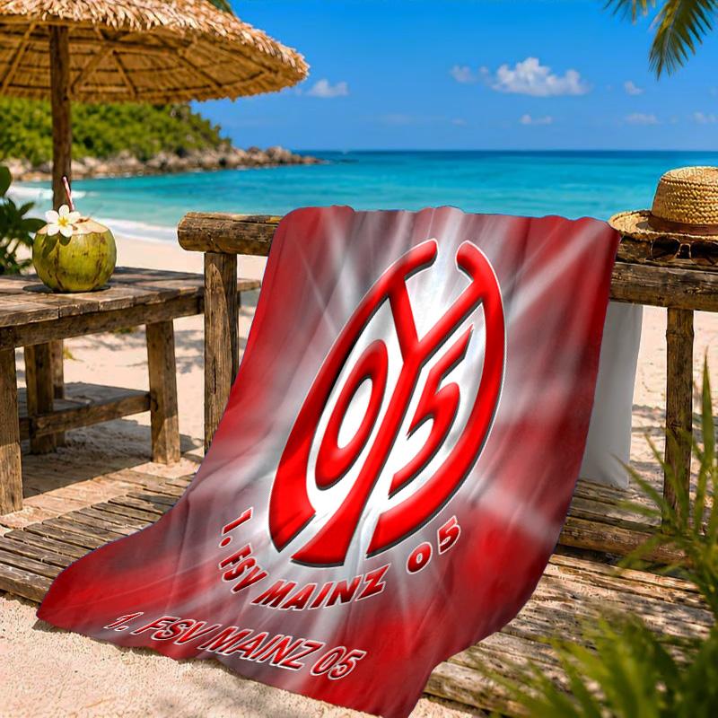 Mainz Football Crest Beach Towel Microfiber Beach Towel, Lightweight and Quick-Dry, for Summer Travel, Swimming Pool Fan Birthday Gift