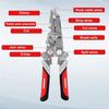 A84X-Wire Stripper 18 In 1 Foldable, Multifunctional Wire Stripping Pliers Crimper& Cutter Tool For Electricians Home Repair