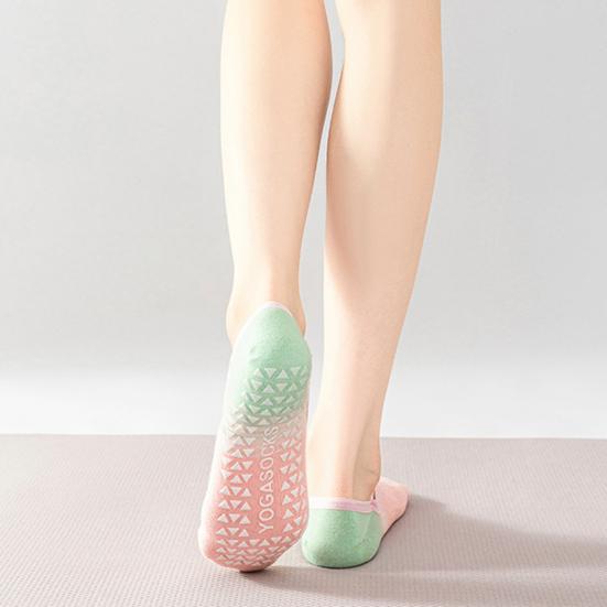 Verlaufende Unsichtbare Socken für Damen Anti-Rutsch Silikon-Haftung Yoga-Socken Niedrig geschnitten Unsichtbare Flache Bootssocken für Fitness Indoor Tanz Sport