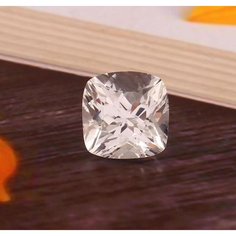 AAA Flawless 15x15mm Heated Ceylon White Sapphire Cushion Cut Loose Gemstone