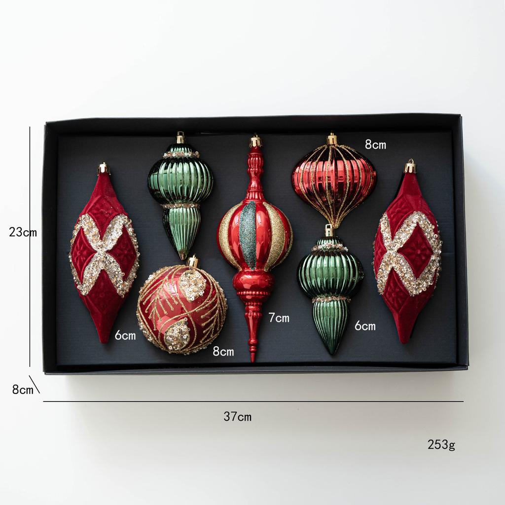 New Berry Red Lotus Leaf Green Christmas Balls for Christmas Decorations - Christmas Tree Hangers for Arrangement